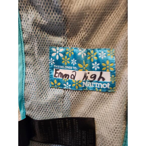 Marmot Jacket Girl's Large Blue‎ Full Zip Windbreaker Rain Jacket Hooded Youth - Picture 5 of 8